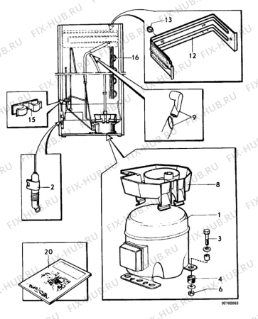 Взрыв-схема холодильника Atlas AKS346 - Схема узла C10 Cold, users manual